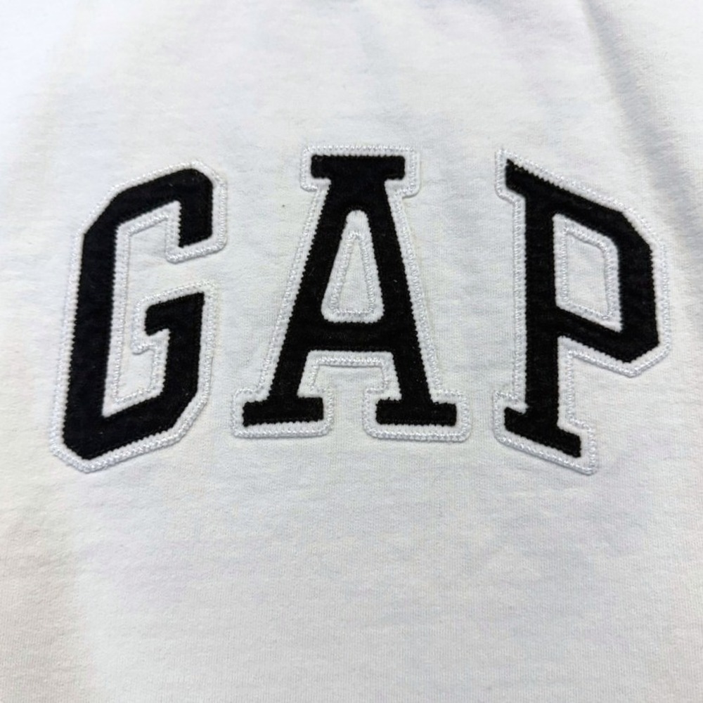 Gap Crewneck Sweatshirt XL Cream White Embroidered Logo Preppy Retro VTG Style - Picture 2 of 6